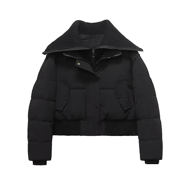 Autumn Winter Women Fake Two Pieces Padded Jacket