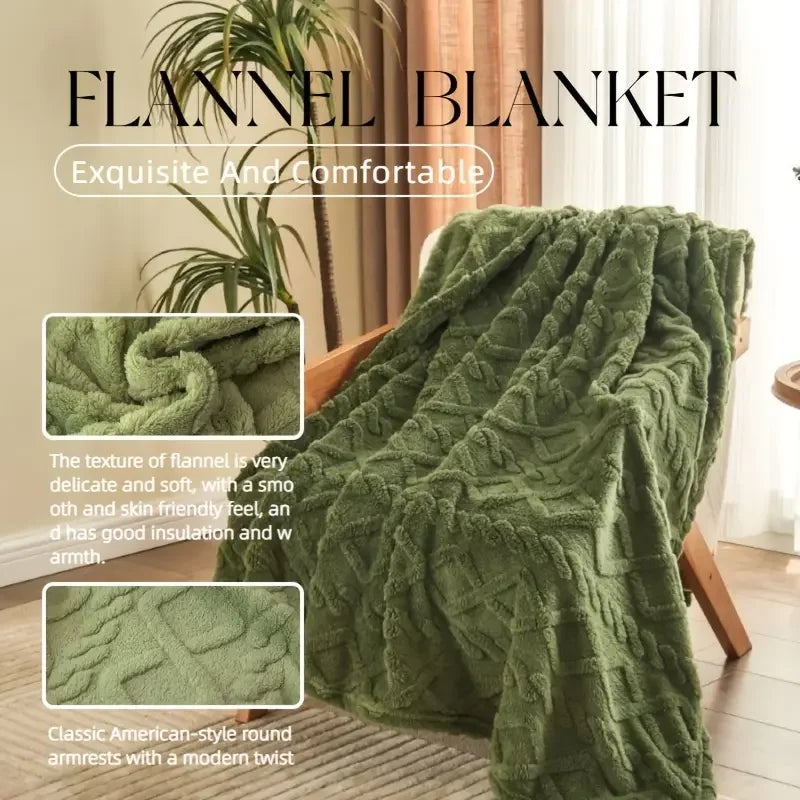 Soft 3D Plush 1pc Luxurious Fleece Blanket