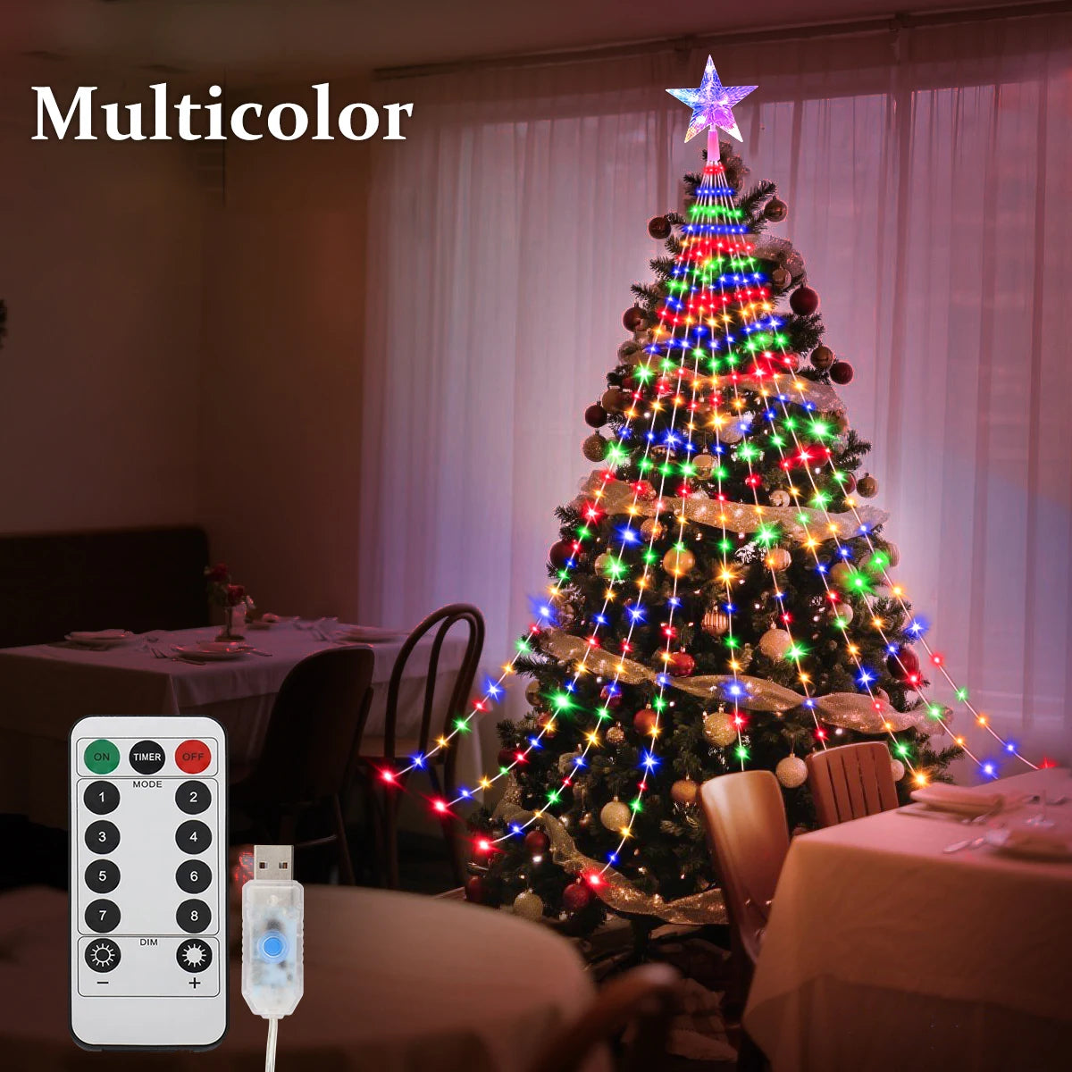 LED Outdoor Christmas Tree Decorations Lights USB 2/3M Waterproof