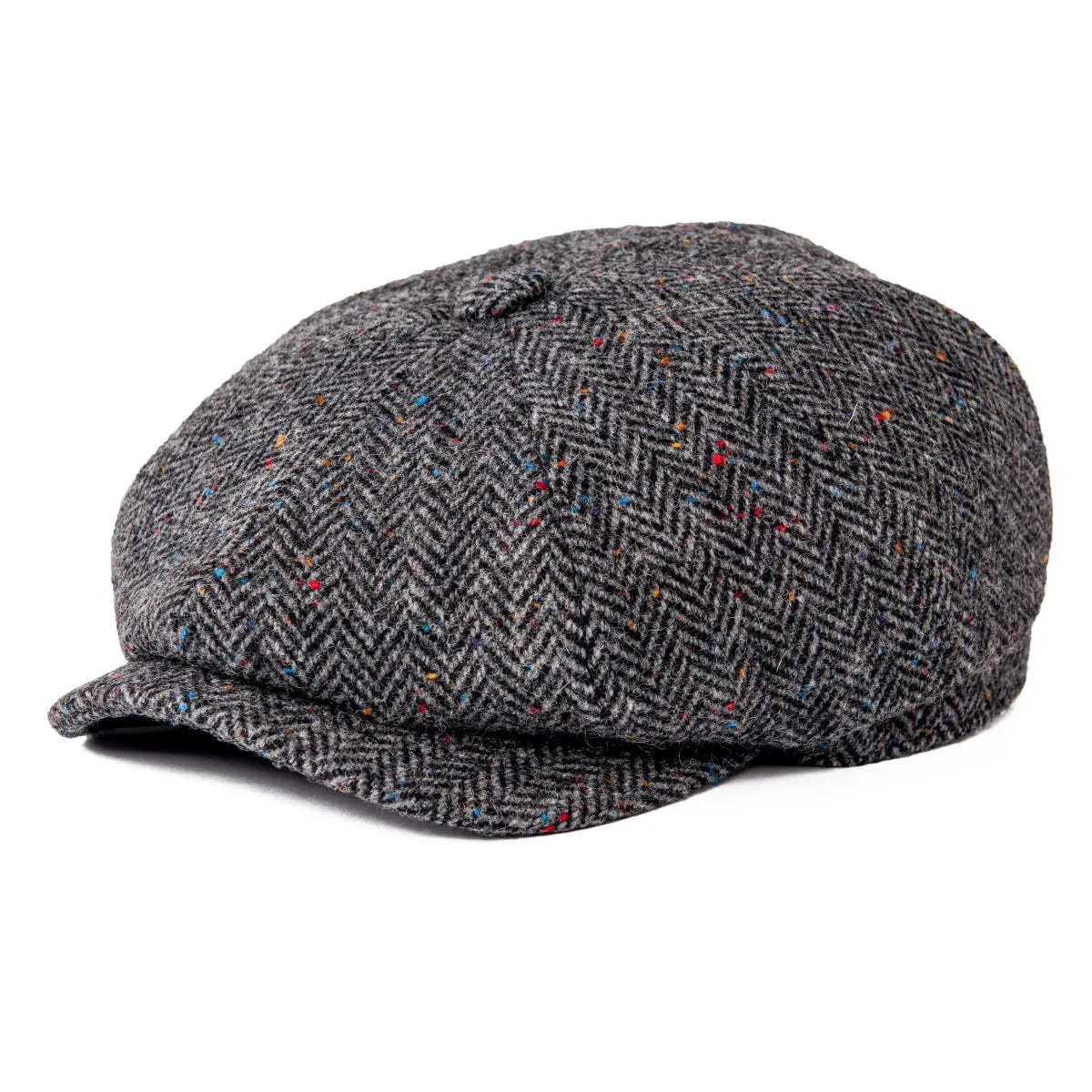 Wool Tweed Newsboy Cap Herringbone