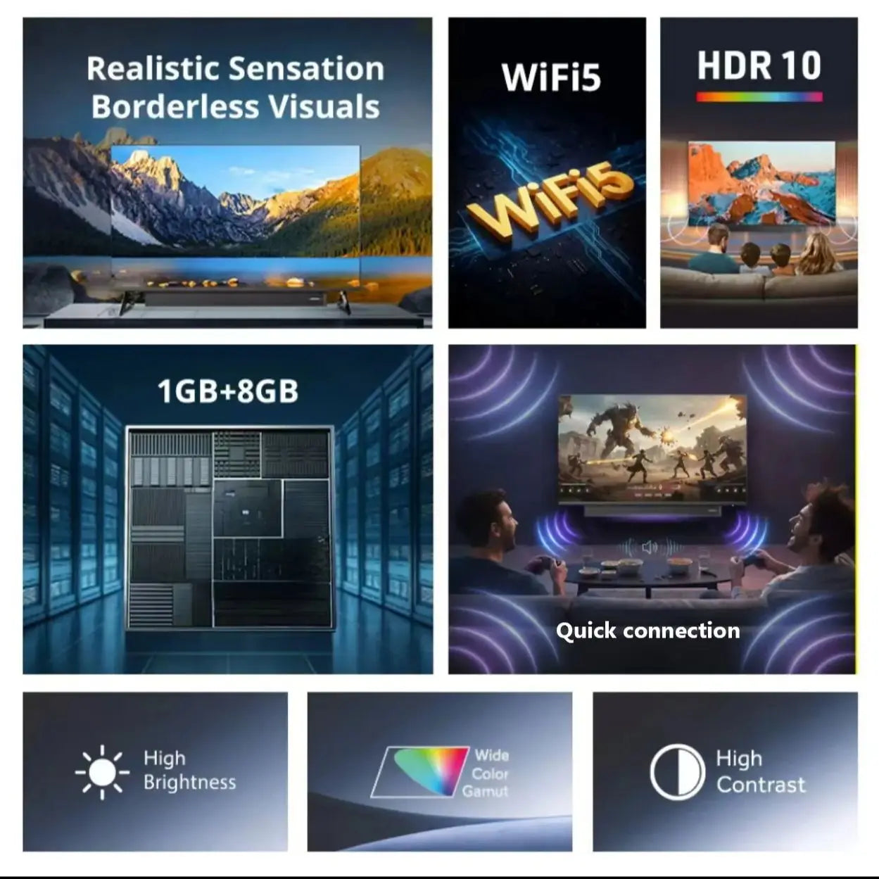 KONKA 32" Smart TV with Built-in Soundbar Power by Samsung HDR10 Theater