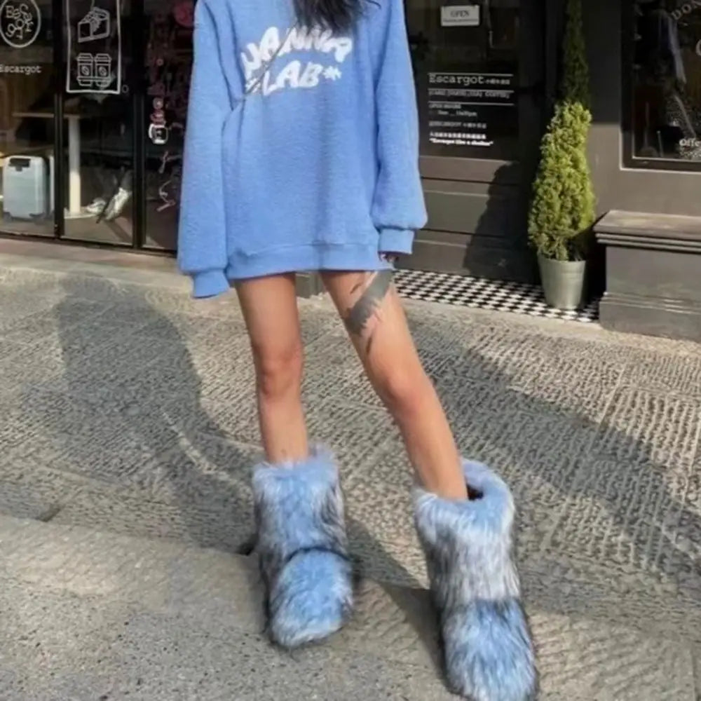 Women's Winter Snow Boots Outdoor Luxury Furry