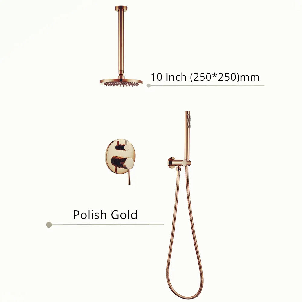 Black Shower System Set Bathroom Faucet Mixer Diverter