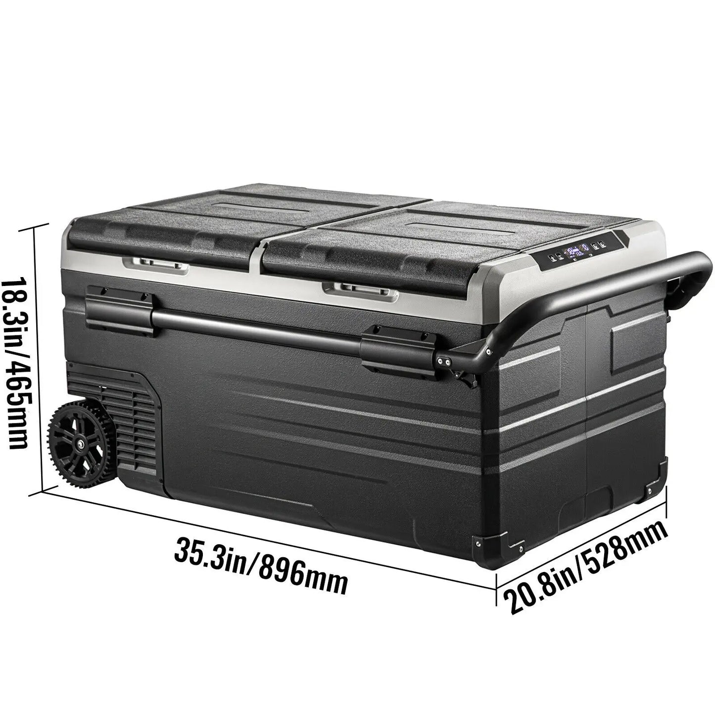 SucceBuy 75L 95L Small Car Fridge Portable Mini Dual Storage