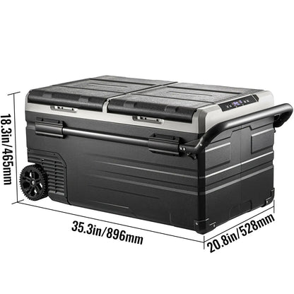 SucceBuy 75L 95L Small Car Fridge Portable Mini Dual Storage