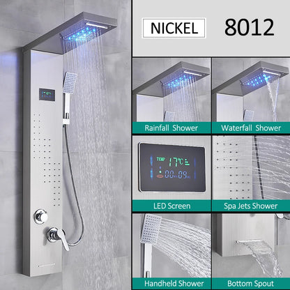 LED Shower Panel Tower System Rain Waterfall