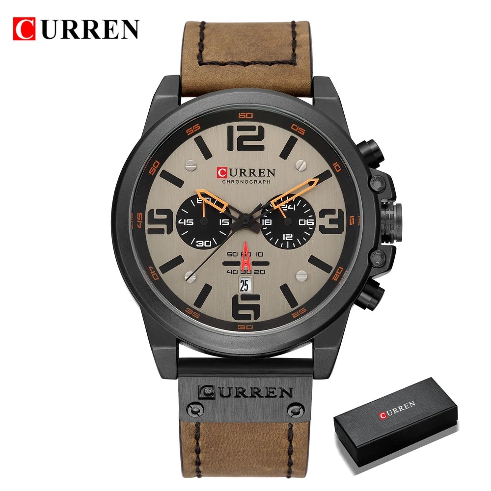CURREN Mens Watches Top Luxury Brand Waterproof Sport