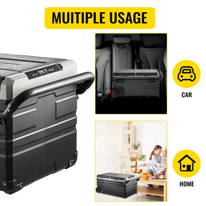 SucceBuy 75L 95L Small Car Fridge Portable Mini Dual Storage