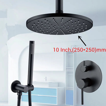 Black Shower System Set Bathroom Faucet Mixer Diverter