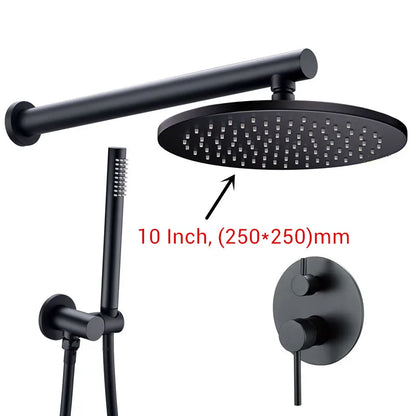 Black Shower System Set Bathroom Faucet Mixer Diverter