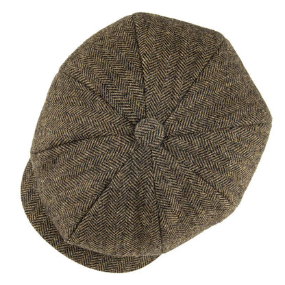 Wool Tweed Newsboy Cap Herringbone