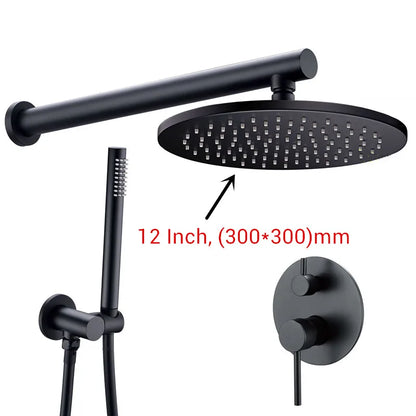 Black Shower System Set Bathroom Faucet Mixer Diverter