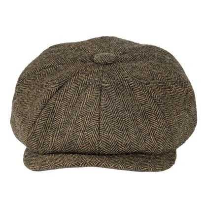 Wool Tweed Newsboy Cap Herringbone