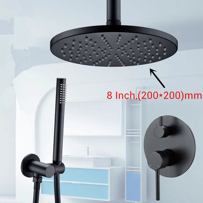 Black Shower System Set Bathroom Faucet Mixer Diverter