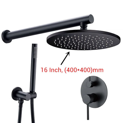 Black Shower System Set Bathroom Faucet Mixer Diverter