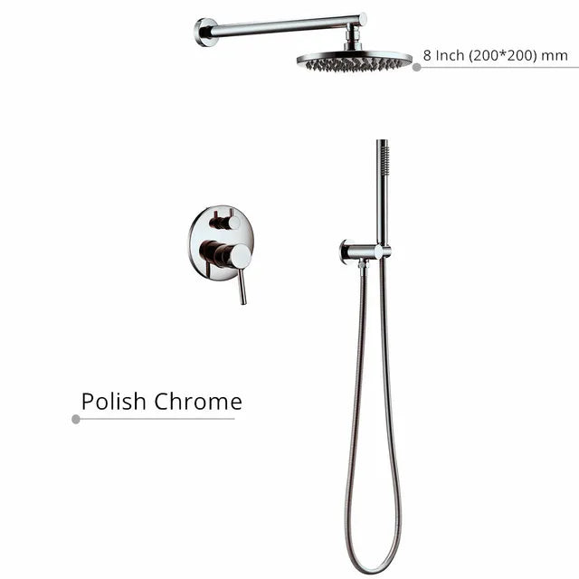 Black Shower System Set Bathroom Faucet Mixer Diverter
