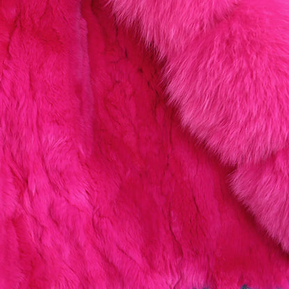 winter denim jacket with large fur collar