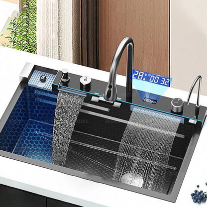 Multifunctional Kitchen Waterfall Sink Digital Display