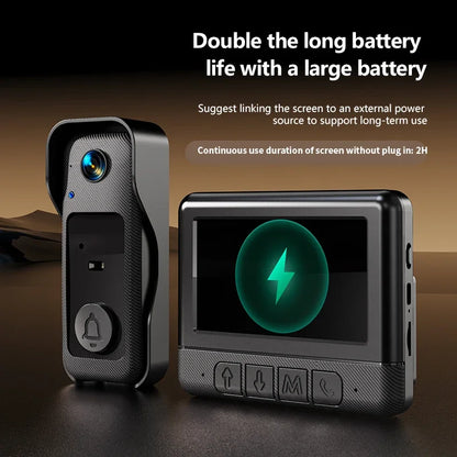 4.3'' IPS Screen Video Doorbell 2.4G Wireless Bell Night Vision