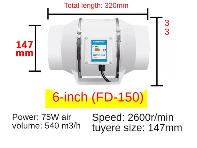 4inch 220V Exhaust Fans Home Silent