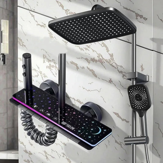 Lighting Shower System Set Multifunctional Smart Digital Display