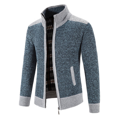 Winter Male Sweater Coat Knit Jumpers Fleece Warm Jacket