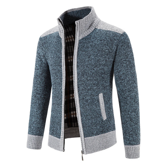 Winter Male Sweater Coat Knit Jumpers Fleece Warm Jacket