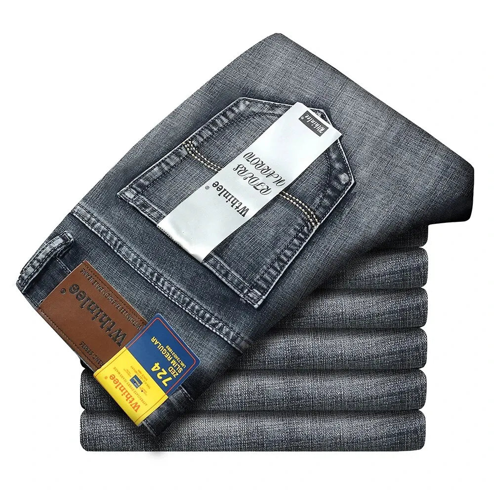While New Business Men's Jeans fleece Casual