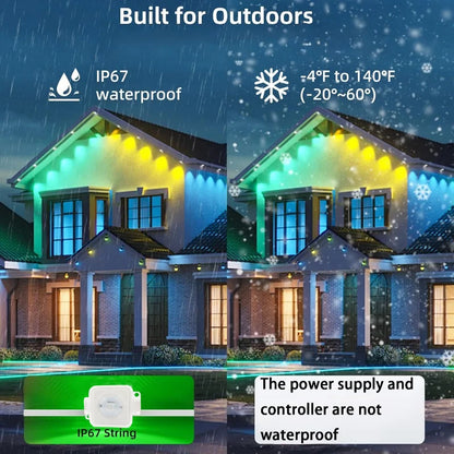 300FT Permanent Outdoor RGB Lights IP67 Waterproof