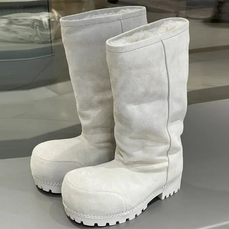 Fashionable Snow Boots Platform Elevating Warm Cotton