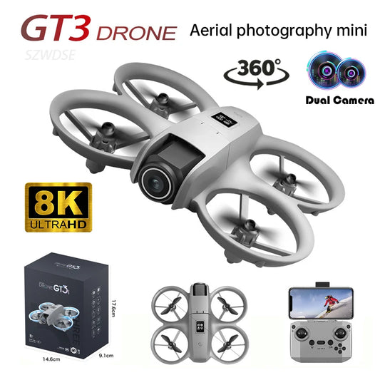 NEW GT3 Mini Foldable Drone With Lights 8k Aerial Photography