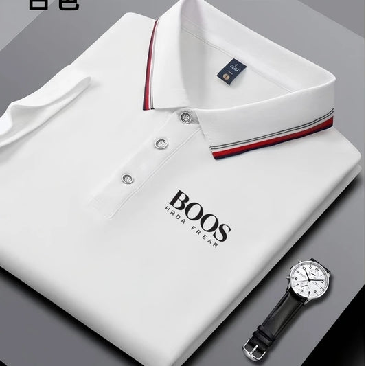 Men's Business Casual Short Sleeved Polo Shirt,