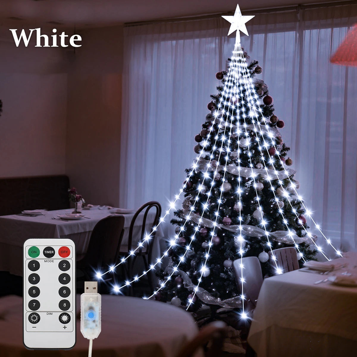 LED Outdoor Christmas Tree Decorations Lights USB 2/3M Waterproof