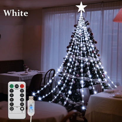 LED Outdoor Christmas Tree Decorations Lights USB 2/3M Waterproof