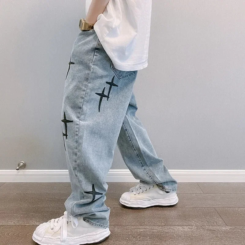 Jeans Men Wide Leg Cargo Pants Streetwear