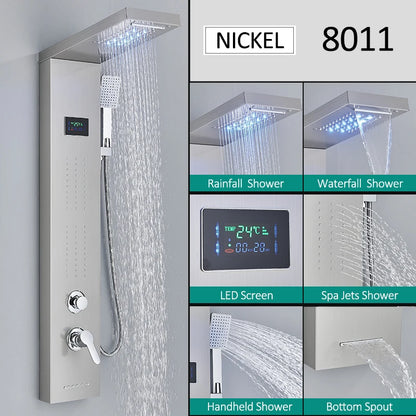 LED Shower Panel Tower System Rain Waterfall