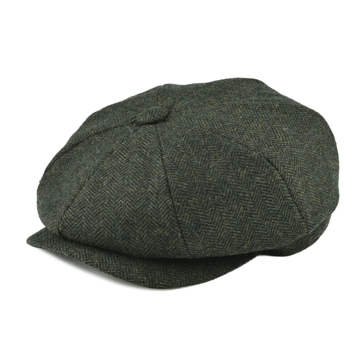 Wool Tweed Newsboy Cap Herringbone