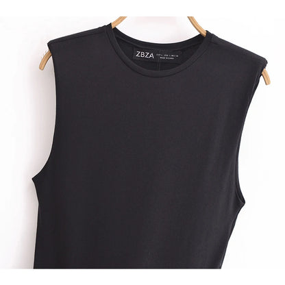 Woman Dresses Belt Pleated Midi Dress Women Sleeveless Summer Dress