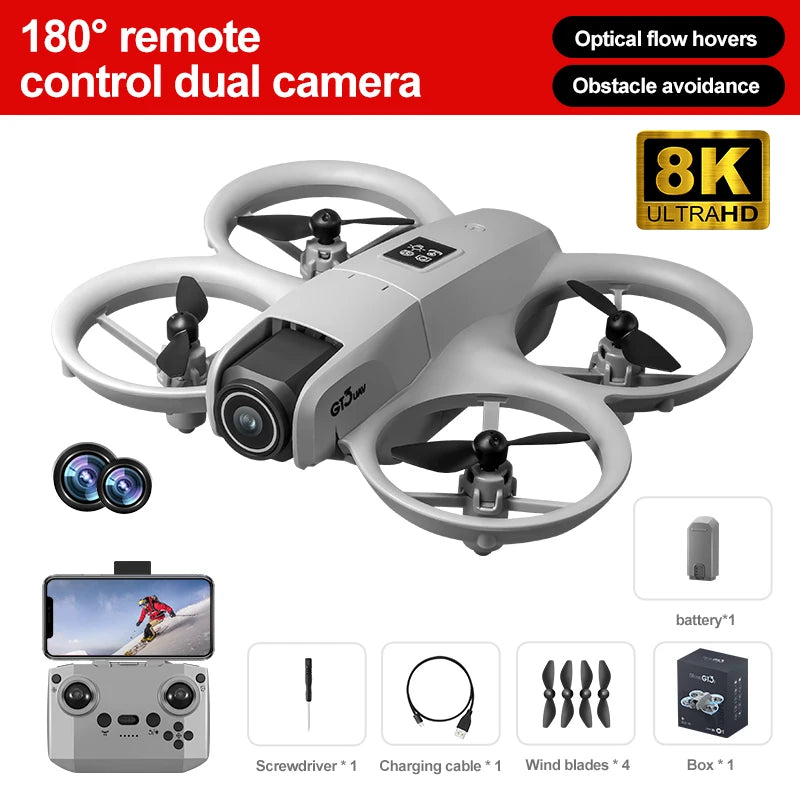 NEW GT3 Mini Foldable Drone With Lights 8k Aerial Photography