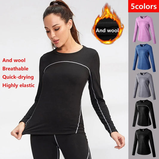 Women's Autumn Winter keep Warm long-sleeved Fitness