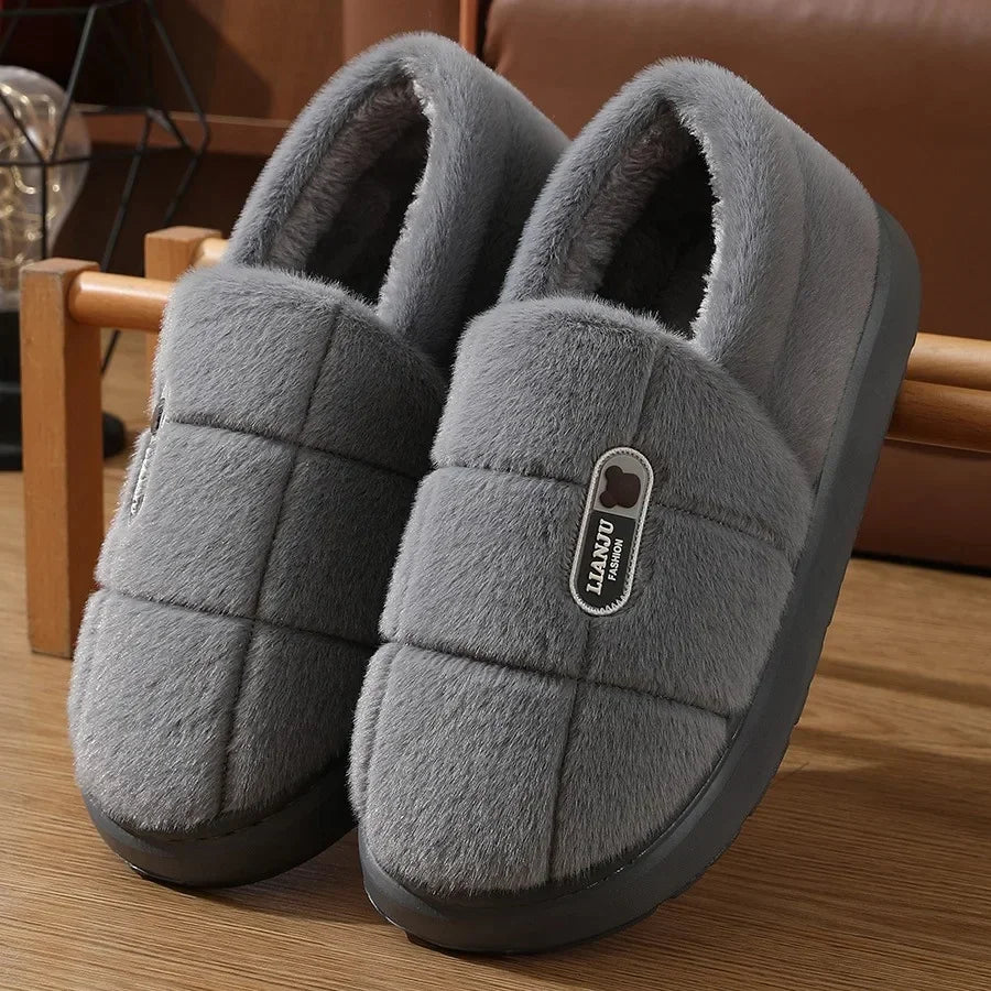 Women's Cotton Slippers Winter Warm Thick Bottom Fleece Slippers