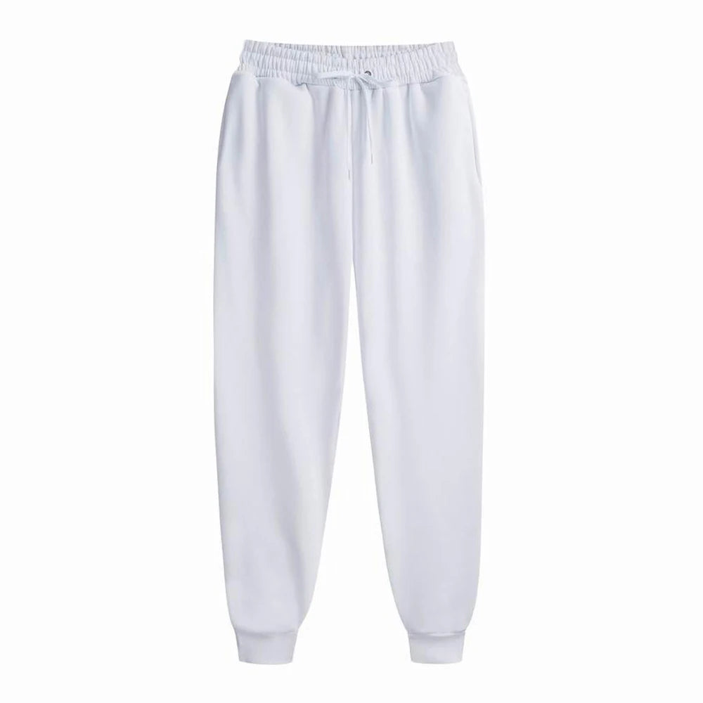 Men Casual Pants Autumn Winter Fleece Sweatpants