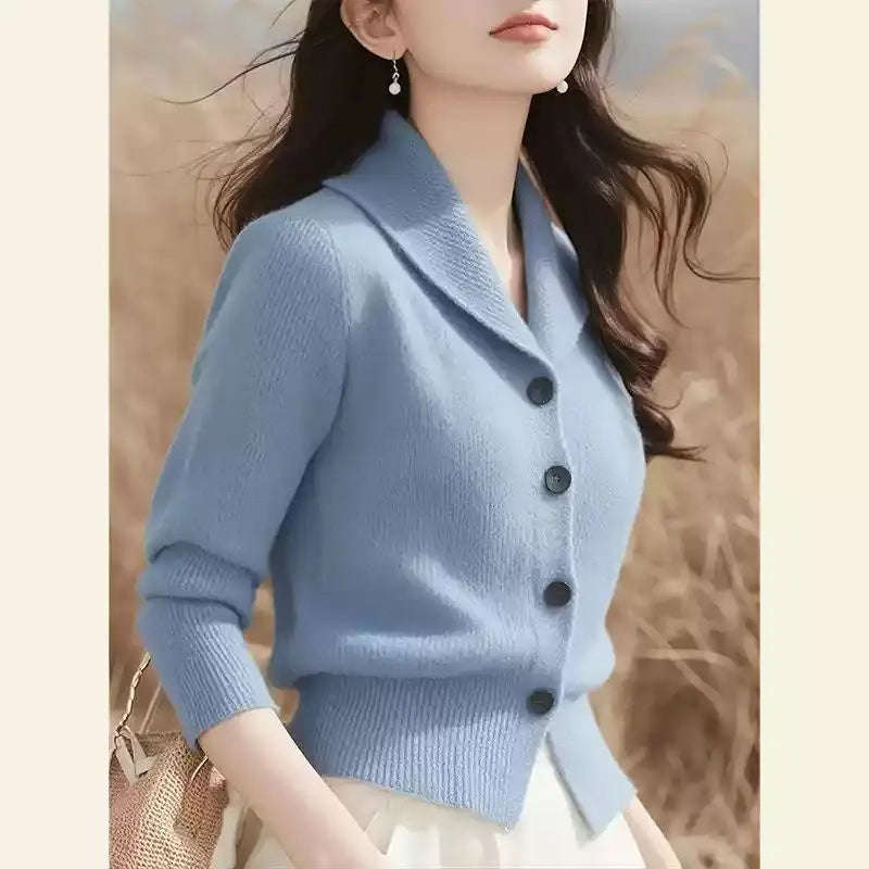 Fashion Minimalist Jacket Long Sleeved New Knitted