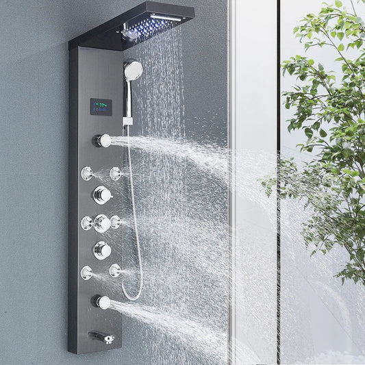 LED Shower Panel Tower System Rain Waterfall