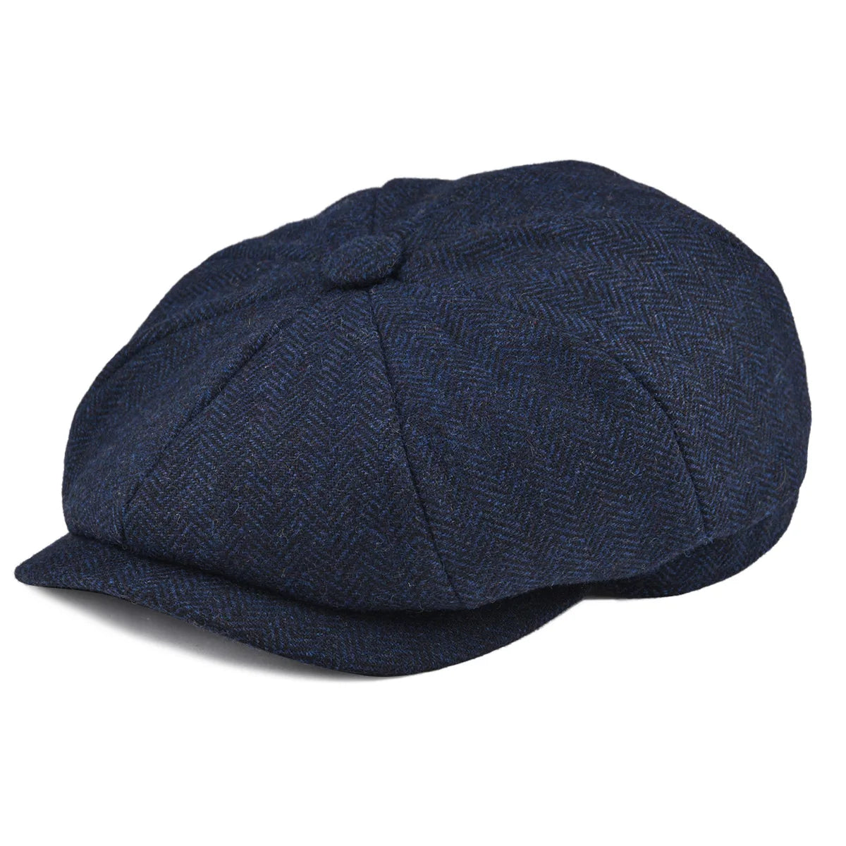 Wool Tweed Newsboy Cap Herringbone