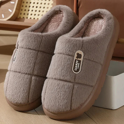 Women's Cotton Slippers Winter Warm Thick Bottom Fleece Slippers