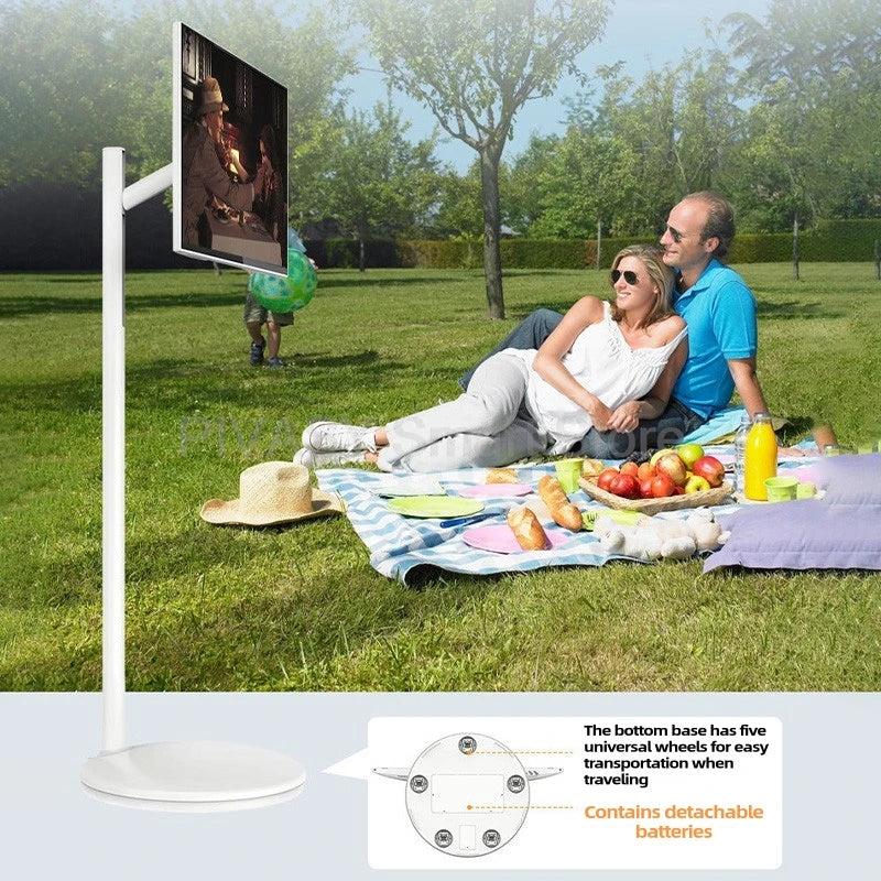 Touch Screen 32 Inch Android Smart TV Stand 10000mAH High-Battery