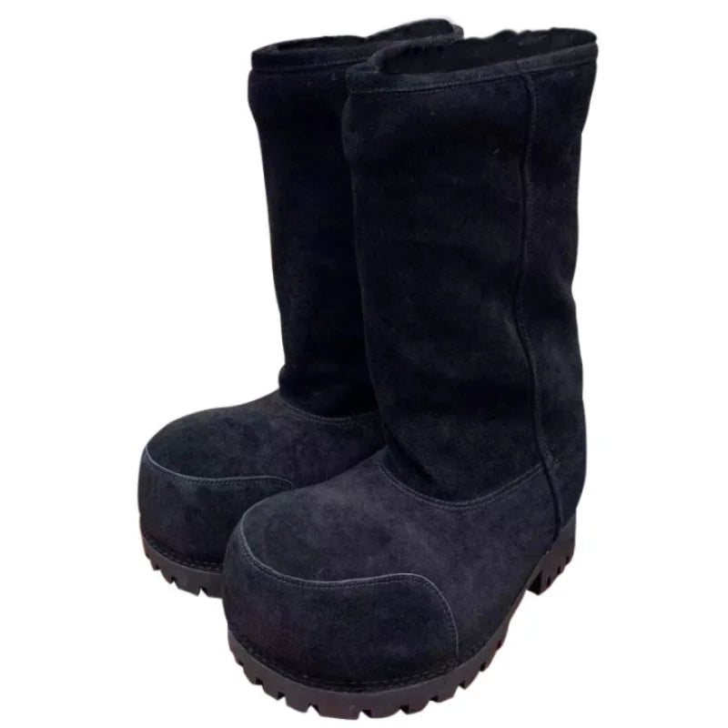 Fashionable Snow Boots Platform Elevating Warm Cotton