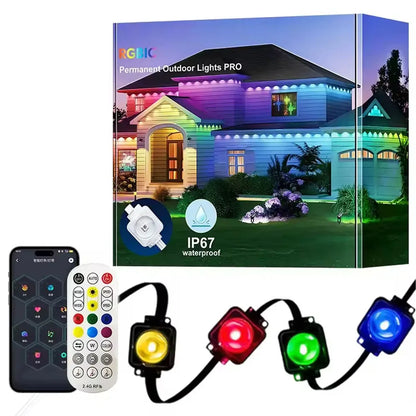 300FT Permanent Outdoor RGB Lights IP67 Waterproof
