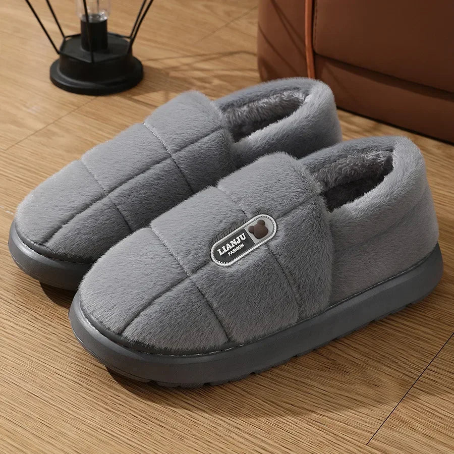 Women's Cotton Slippers Winter Warm Thick Bottom Fleece Slippers